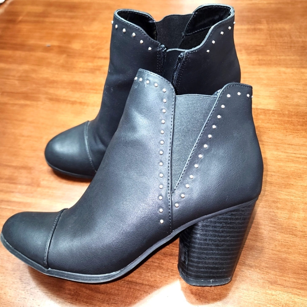 Lauren Conrad black studded ankle boots